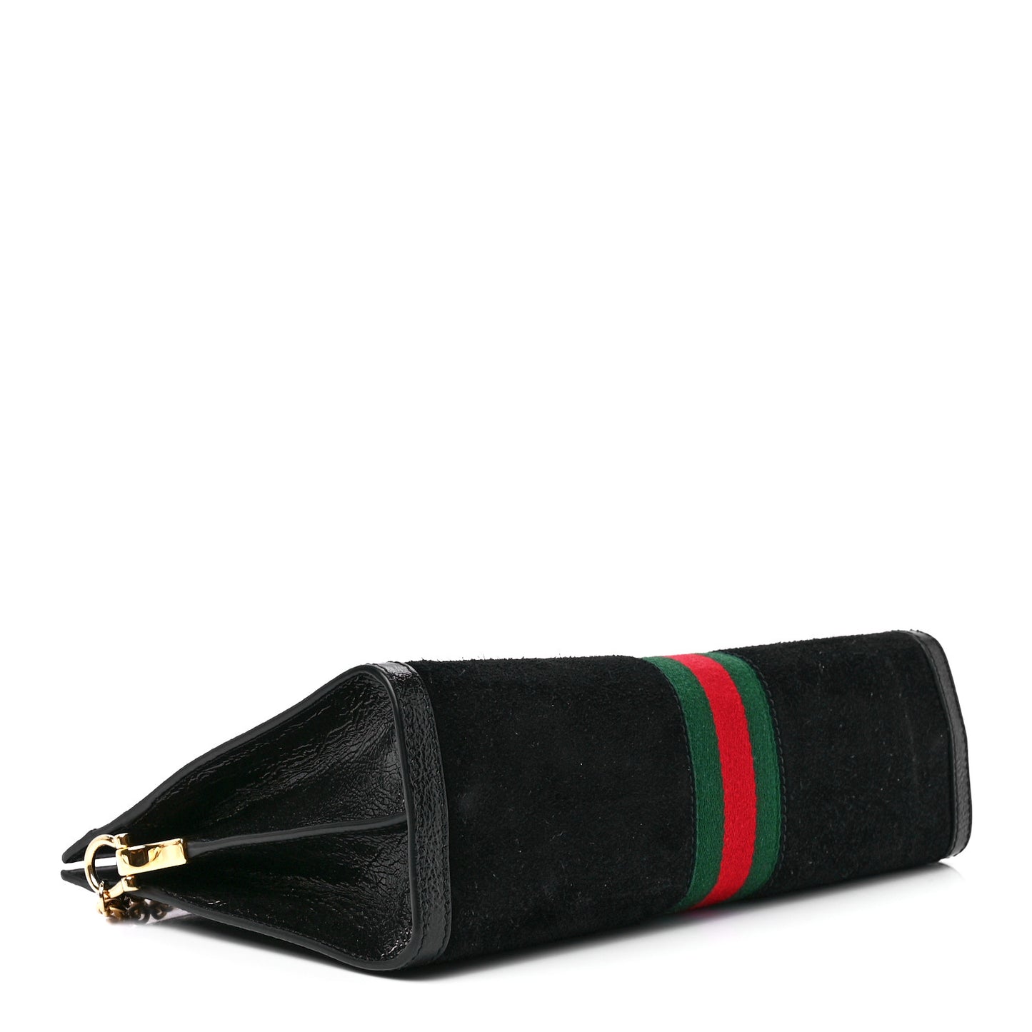 Suede Patent GG Web Medium Ophidia Chain Shoulder Bag Black