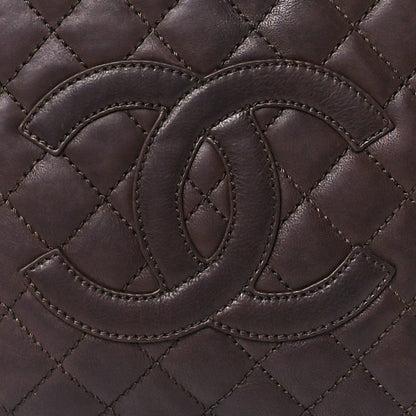 Chanel Calfskin Quilted Grand Shopping Tote GST Dark Brown 8 of 11