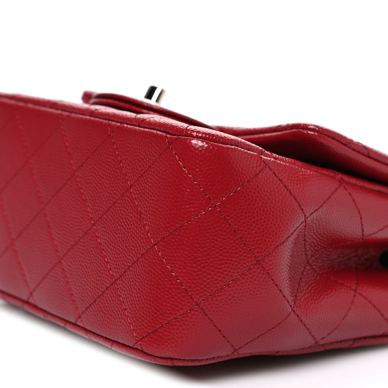 Chanel Caviar Quilted Mini Square Flap Red 10 of 10
