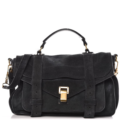 Proenza Schouler Suede Medium PS1 Satchel Navy 1 of 25