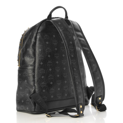 MCM Visetos Studded Medium Stark M Logo Collection Backpack Black 3 of 10
