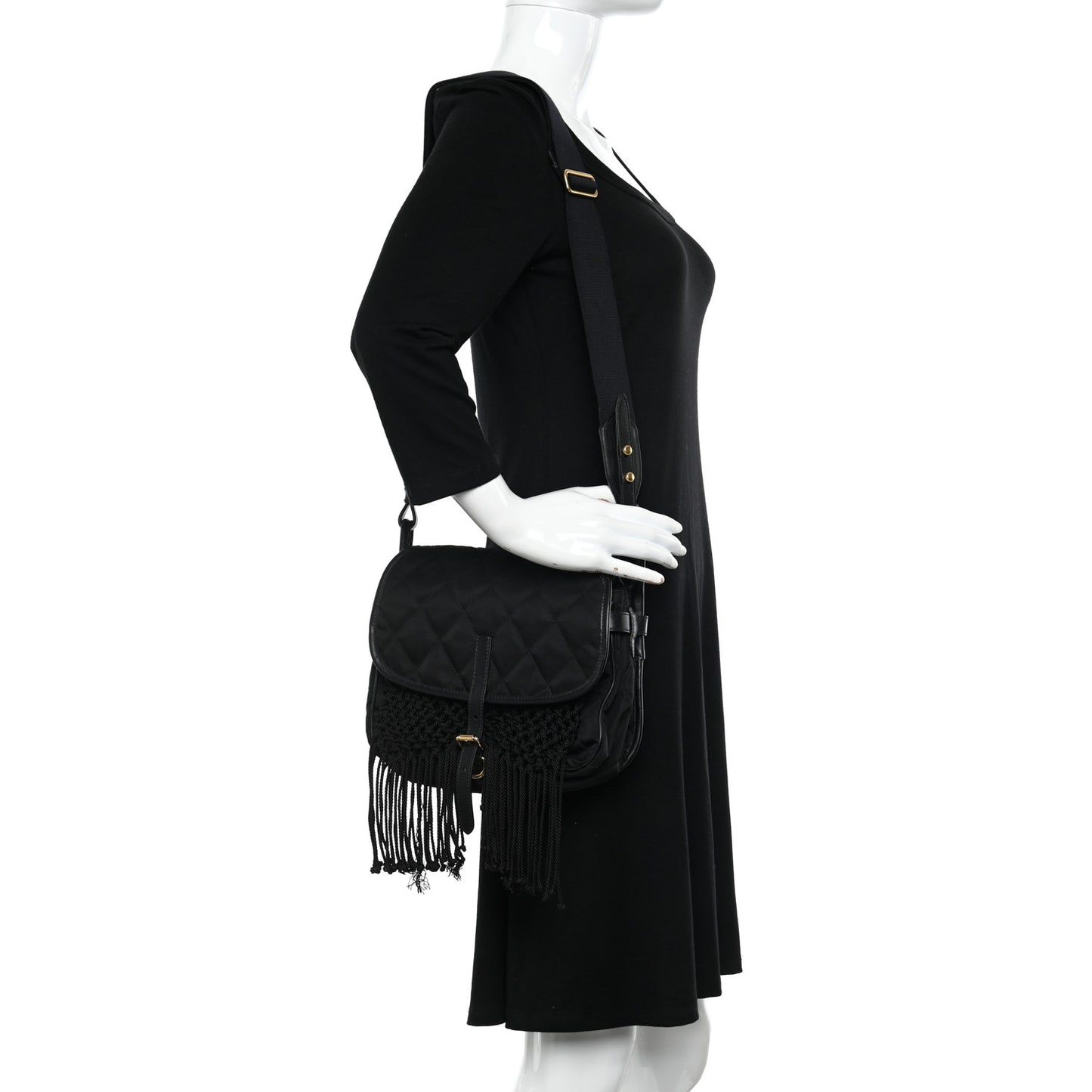 Tessuto Nylon Quilted Corsaire Hunting Bag Black
