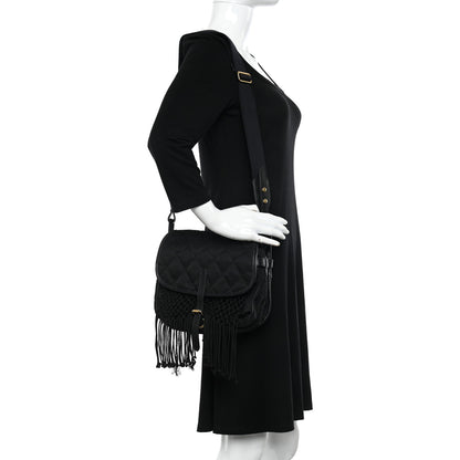 Prada Tessuto Nylon Quilted Corsaire Hunting Bag Black 2 of 10