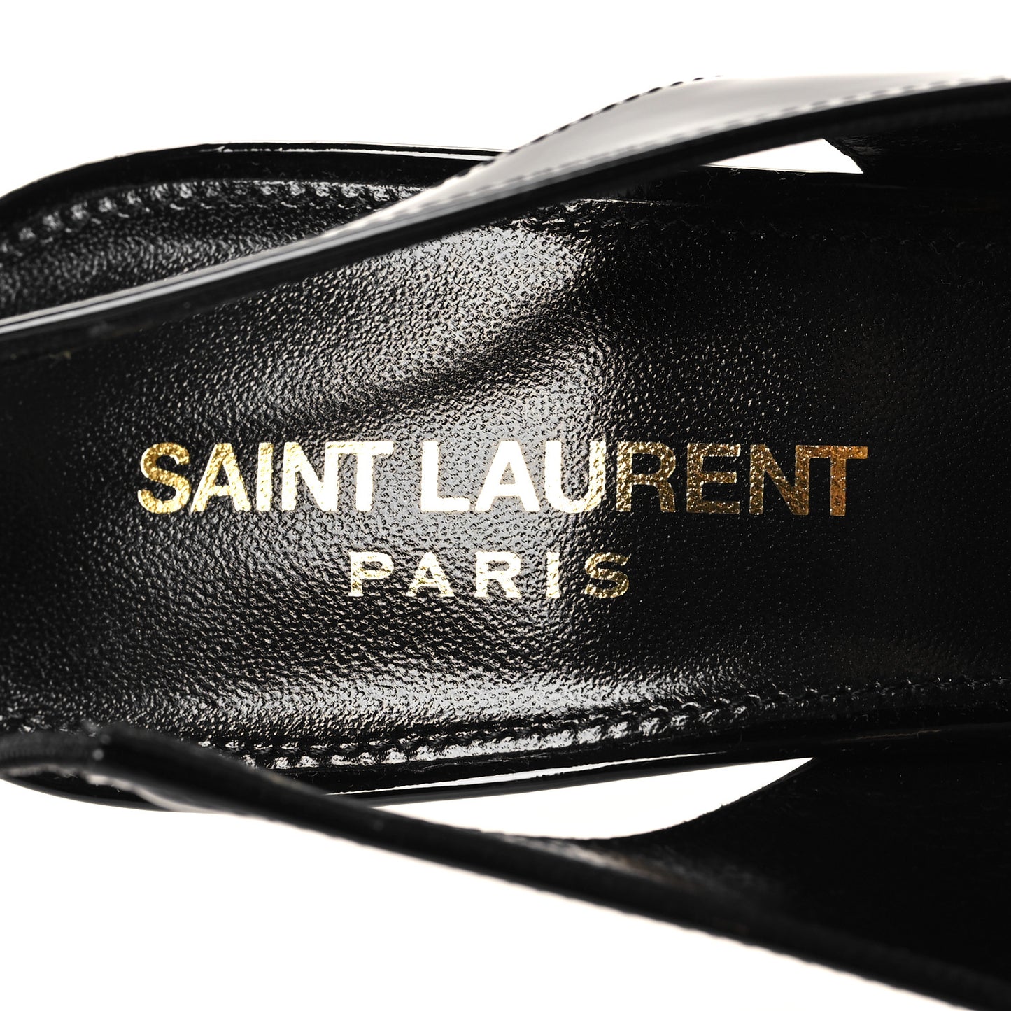 Patent Opyum 85 Slingback Pumps 36.5 Black Gold