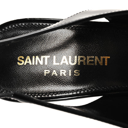 Saint Laurent Patent Opyum 85 Slingback Pumps 36.5 Black Gold 9 of 10