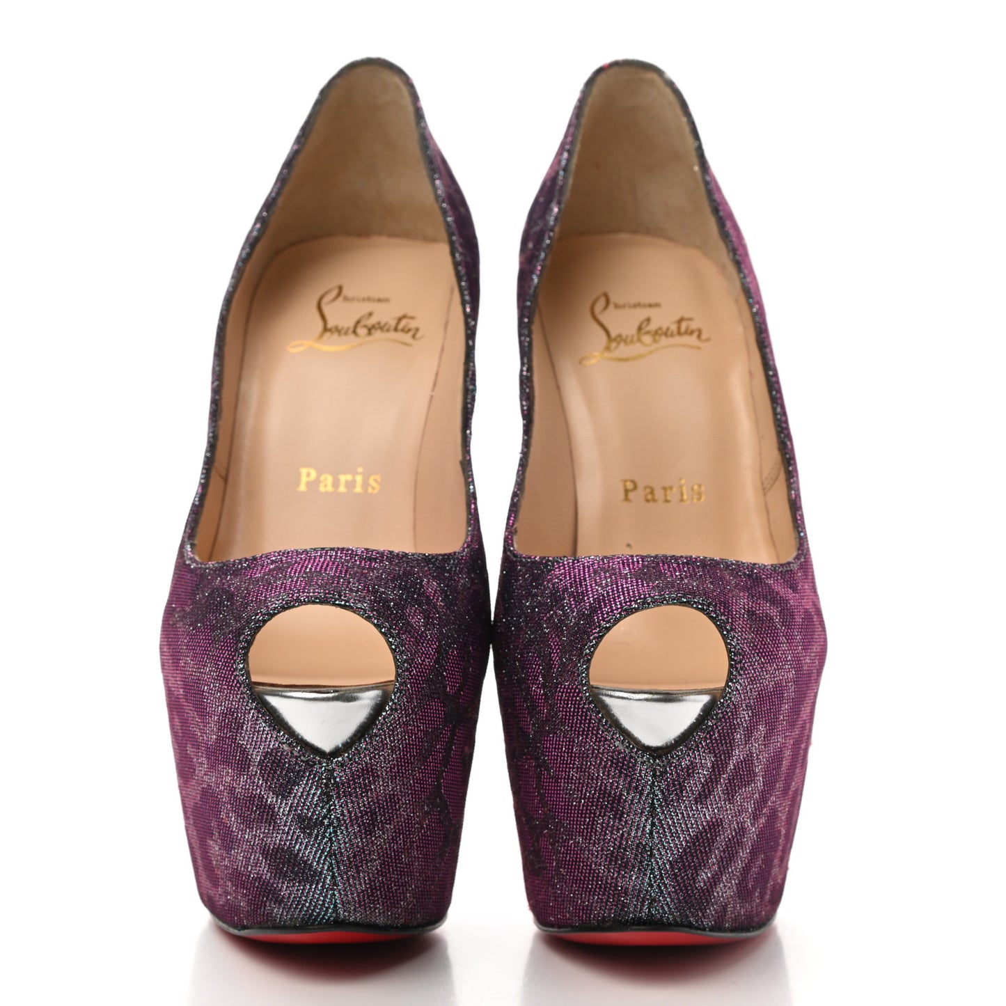 Lame Leopard Highness 160 Pumps 35 Turquoise Violet