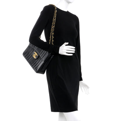 Chanel Caviar Vertical Quilted Jumbo Flap Black 3 of 15