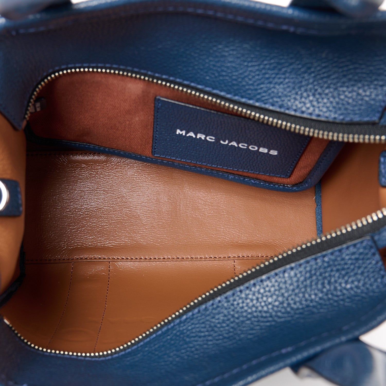 Marc Jacobs Grained Calfskin Small The Tote Bag Blue Sea 5 of 12