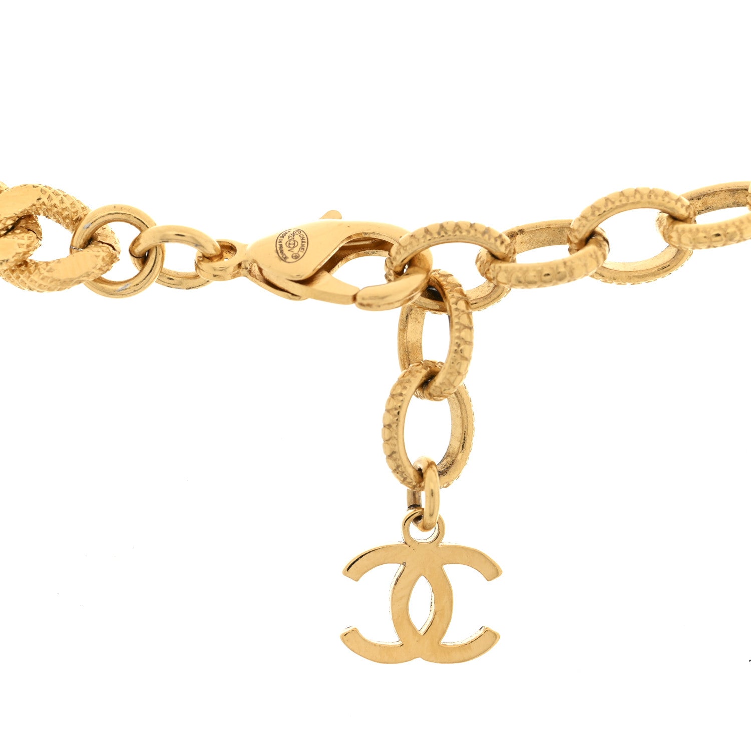 Chanel Crystal Chain Link CC Choker Necklace Gold 4 of 4