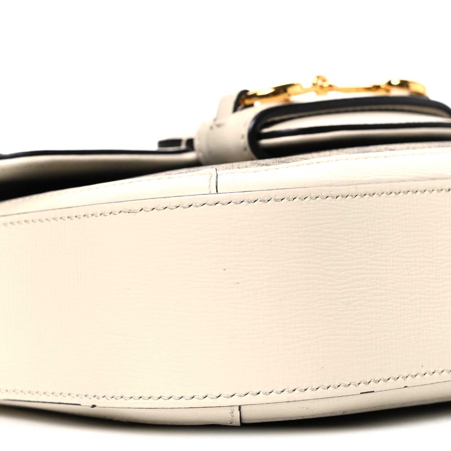 Gucci GG Supreme Monogram Web Mini Horsebit 1955 Shoulder Bag Beige Mystic White 9 of 10