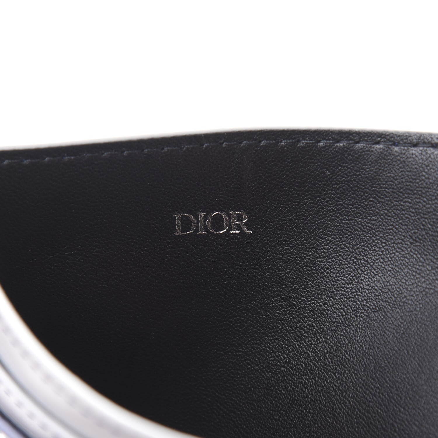 Christian Dior HOMME Textured Calfskin Gradient Card Holder Blue 6 of 7