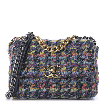 Chanel Tweed Quilted Medium Chanel 19 Flap Dark Multicolor 1 of 10