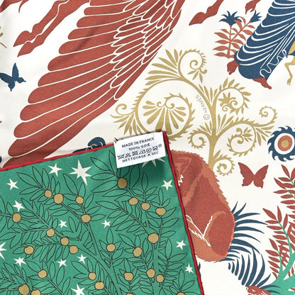 Hermes Silk Sous Le Charme d'Orphee Double Face Scarf 90 Etoupe White Beige Dore 2 of 4