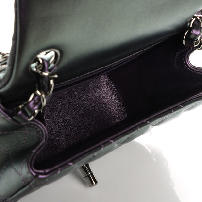 Chanel Iridescent Lambskin Quilted Mini Square Flap Dark Purple 5 of 9