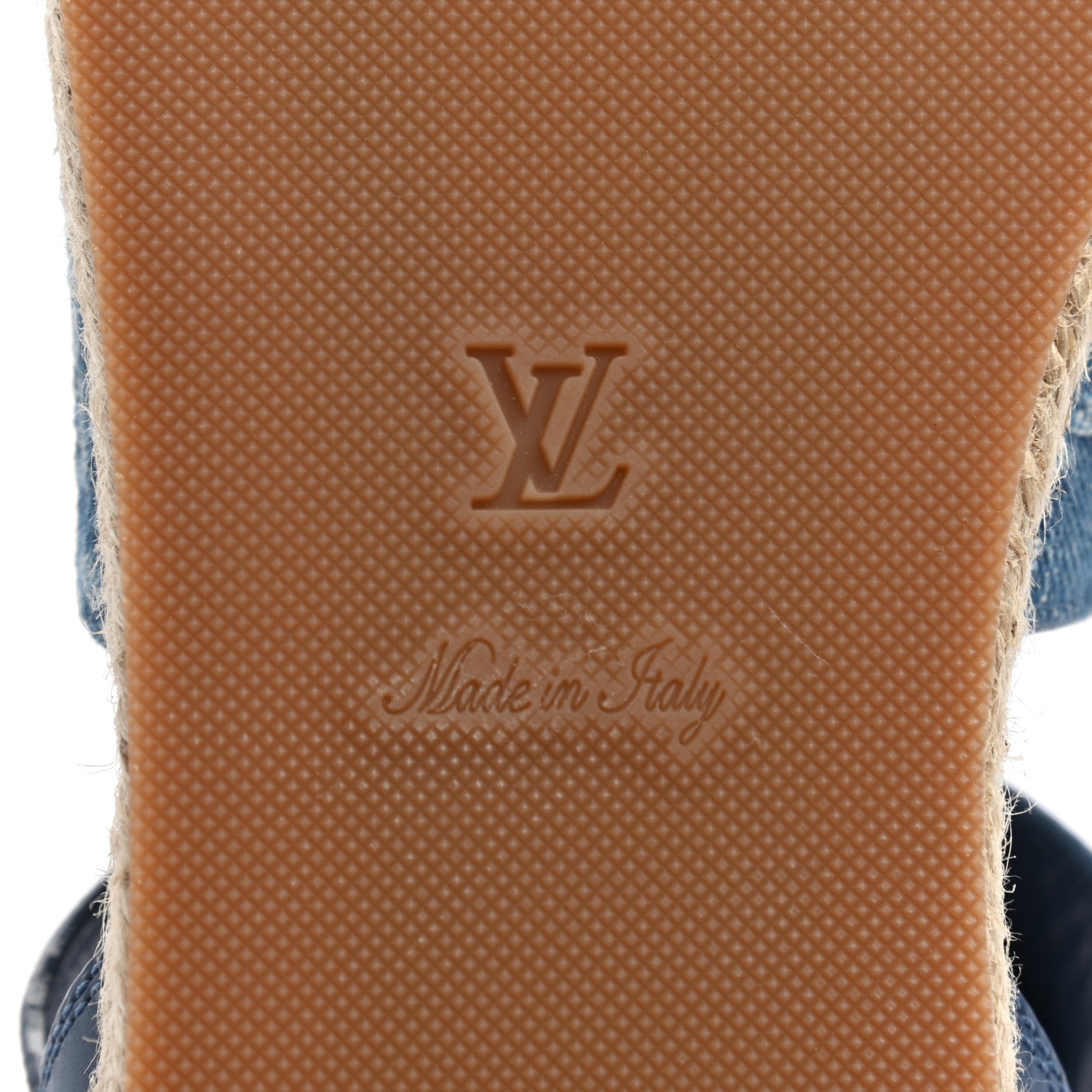 Louis Vuitton Monogram Denim Starboard Espadrille Flat Sandal 37 Blue 6 of 8