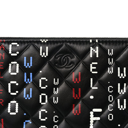 Chanel Lambskin Quilted Large Data Center Cosmetic Case Black 8 of 10