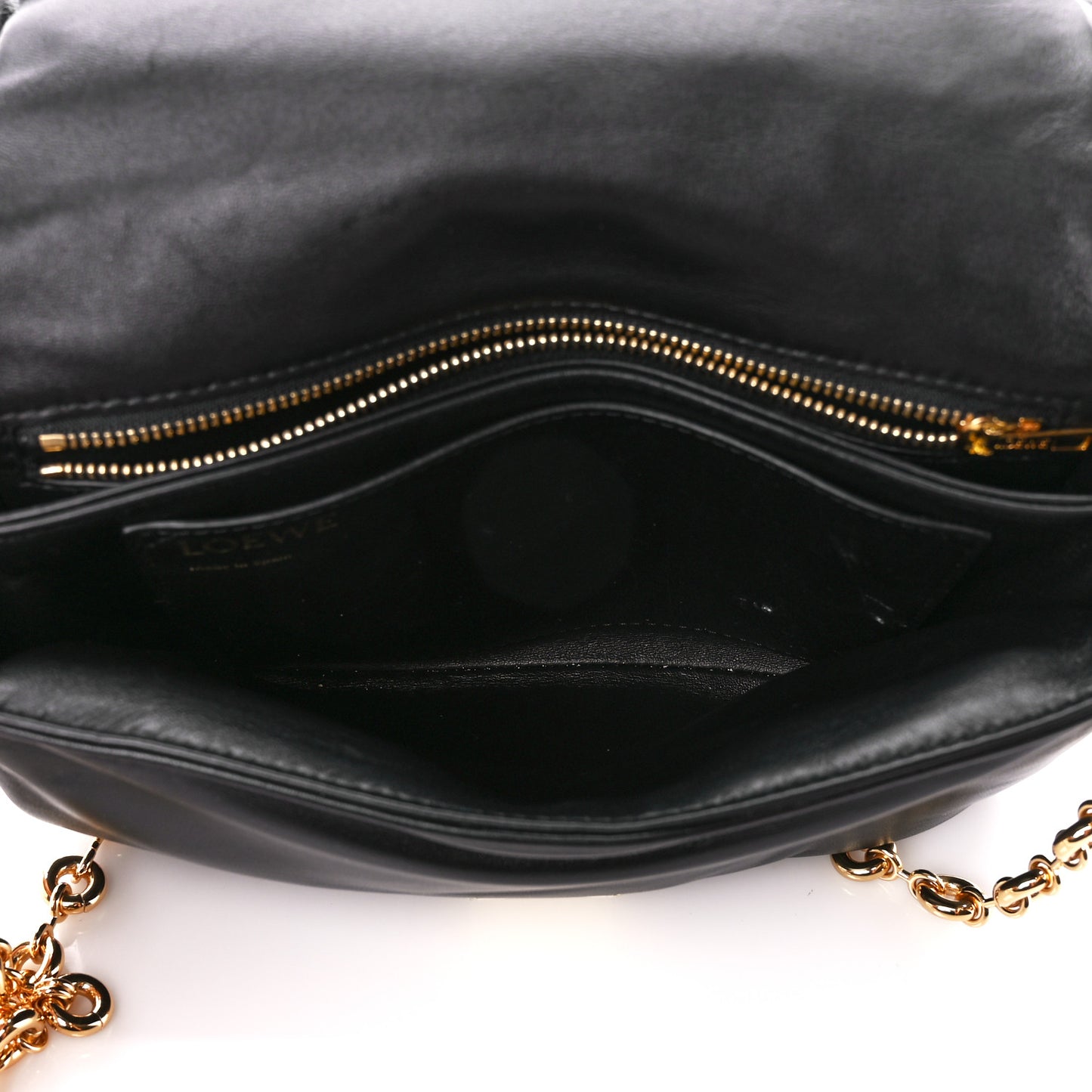 Lambskin Small Goya Puffer Bag Black