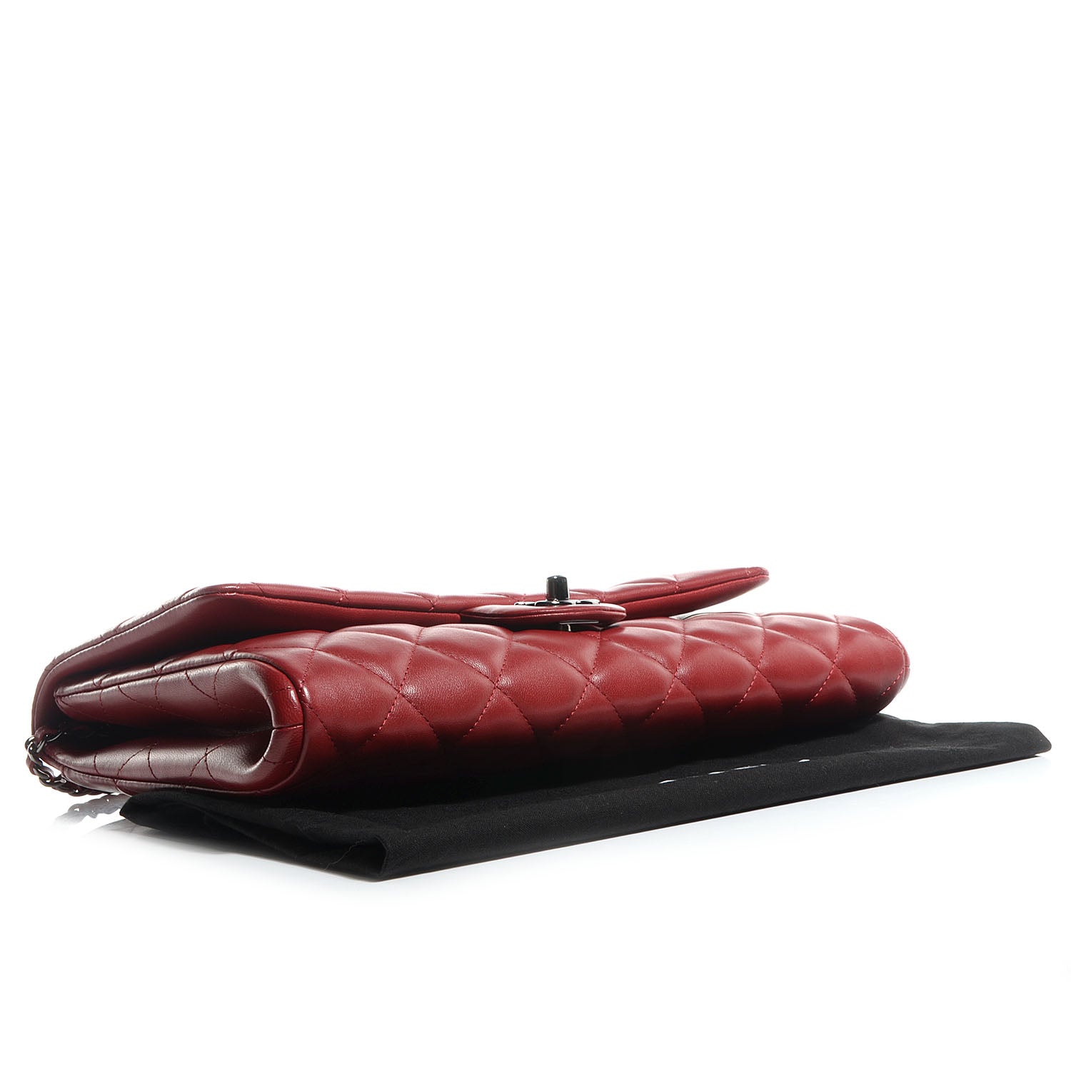 Chanel Lambskin Quilted Clutch With Chain Flap Red 4 of 8