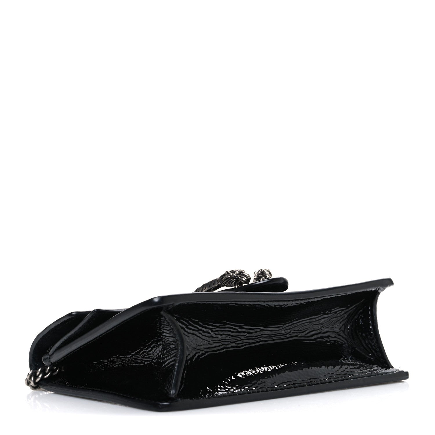 Gucci Crinkled Patent Mini Dionysus Shoulder Bag Black 3 of 9