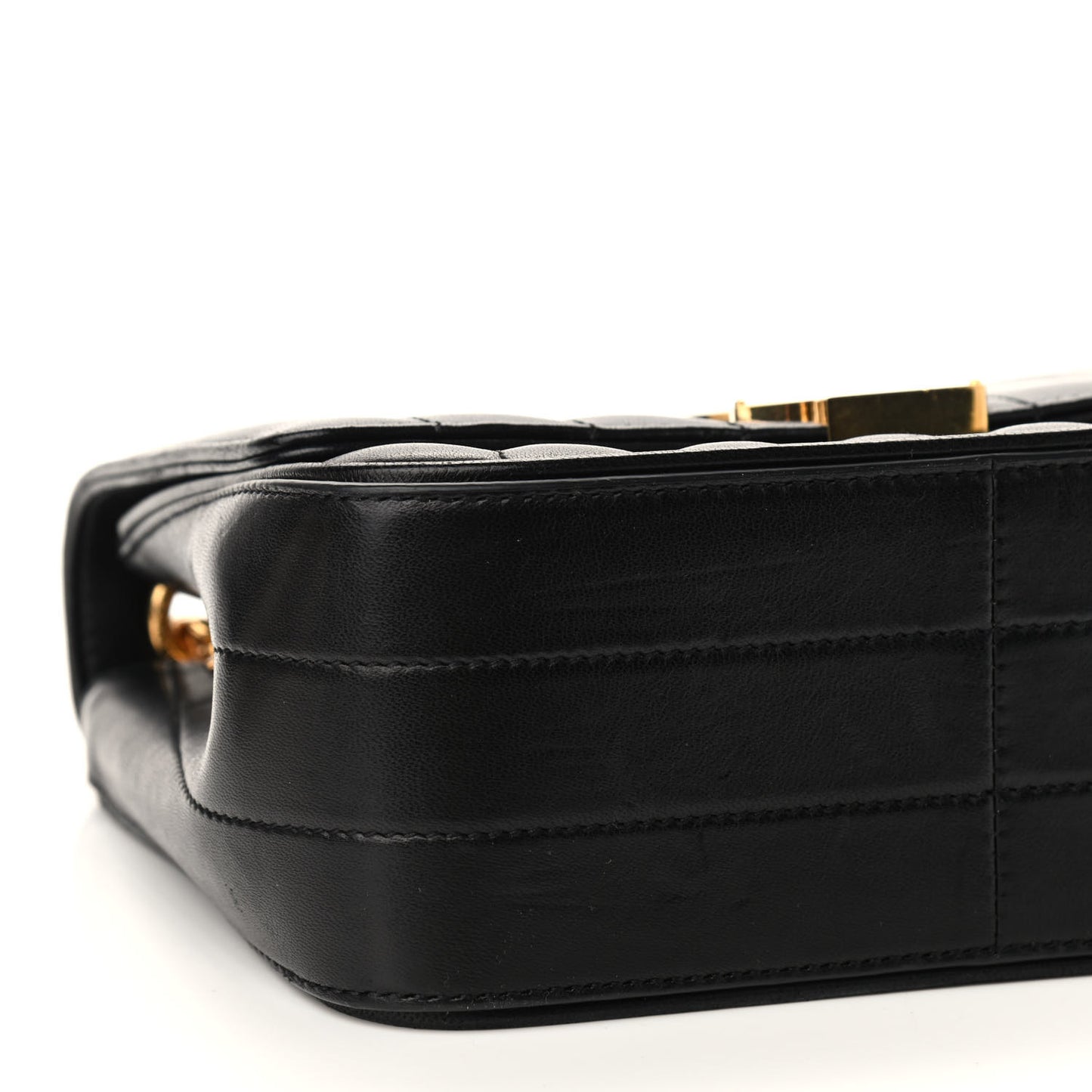 Lambskin Matelasse Monogram Medium Vicky Chain Bag Black