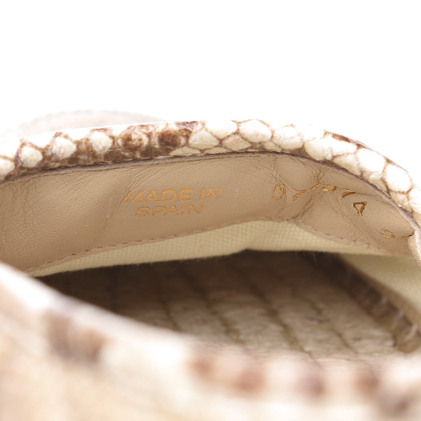 Straw Elaphe Matelasse GG Marmont Espadrilles 38 Natural Cream Brown