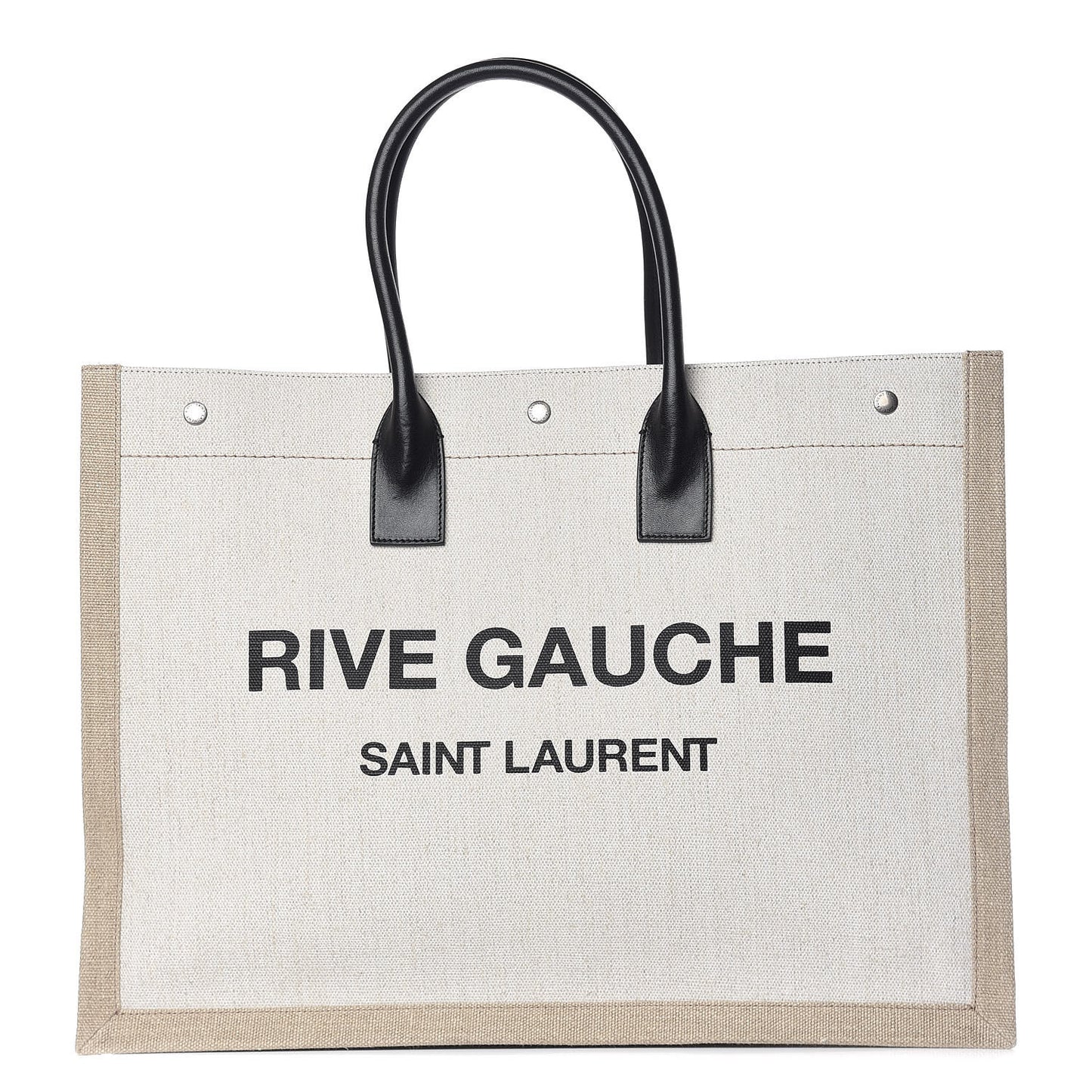Linen Calfskin Rive Gauche Tote Optic White