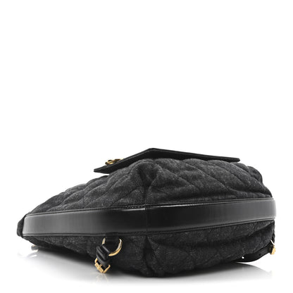 Chanel Denim Calfskin Quilted Backpack Black 4 of 10