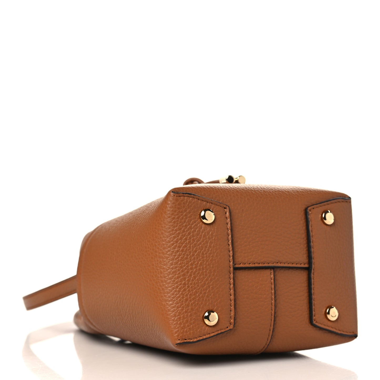 Grained Calfskin Mini Gancino Bucket Bag Sella