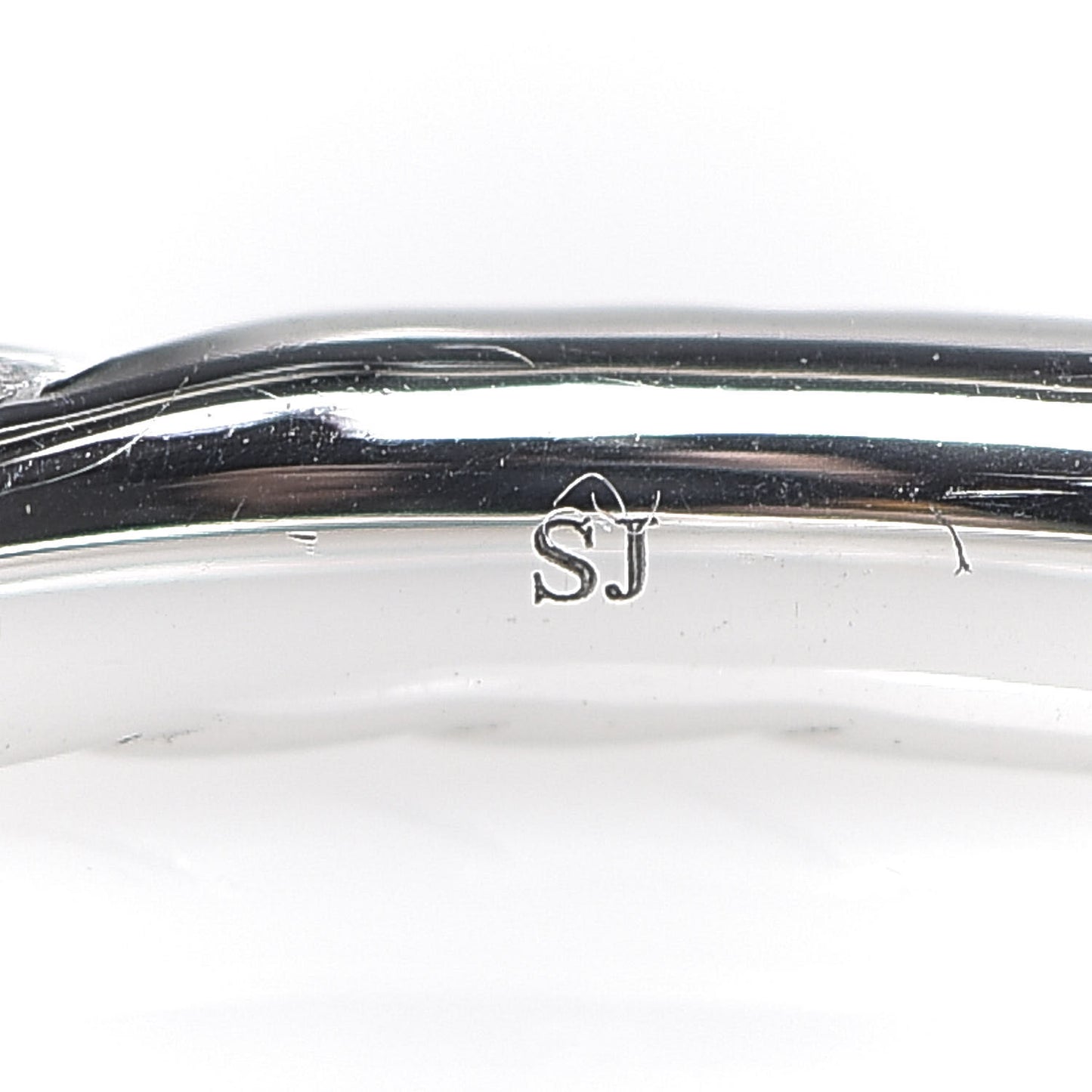 18K White Gold Diamond 2mm Cable Collectibles Band Ring 52 6
