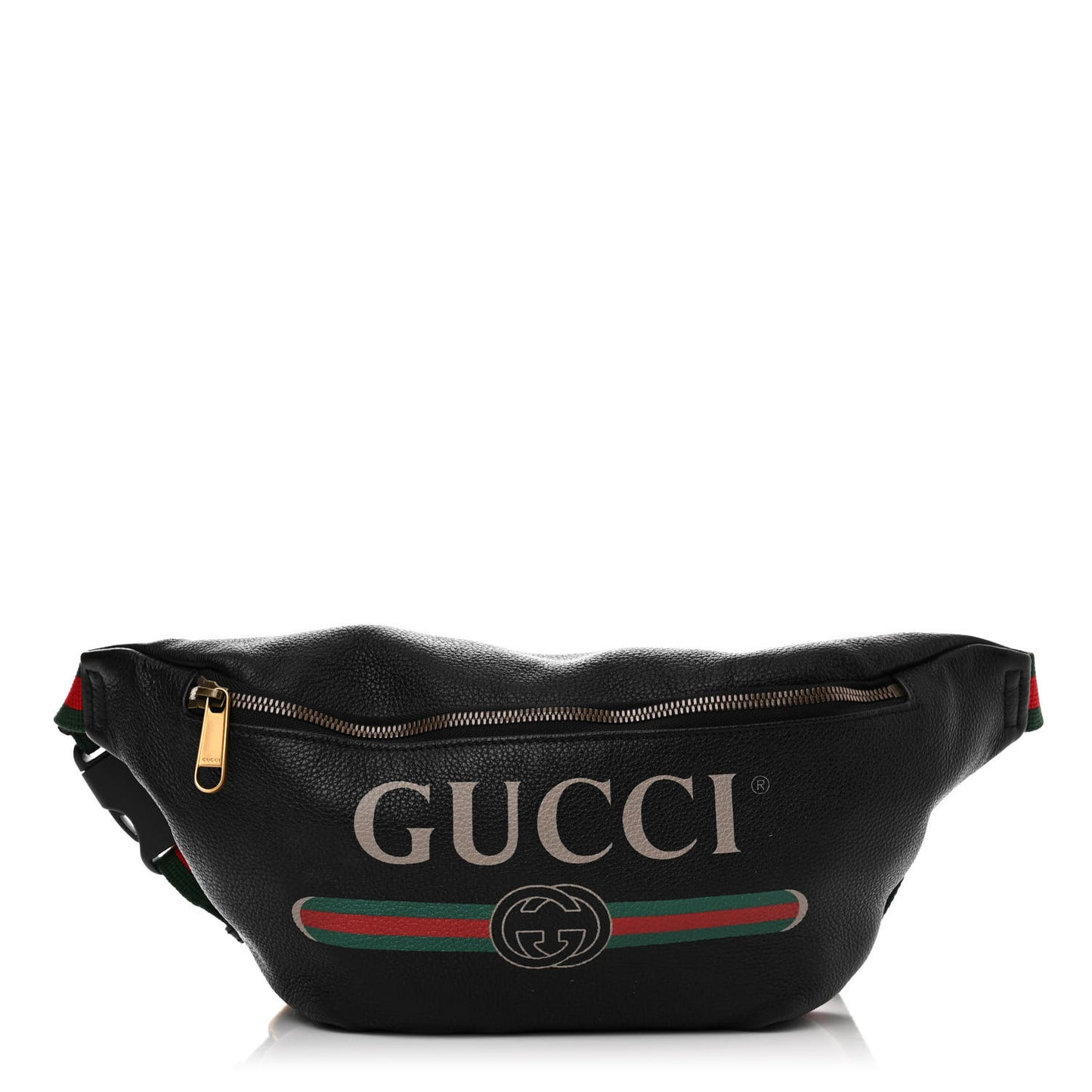 Grained Calfskin Small Logo Belt Bag Black