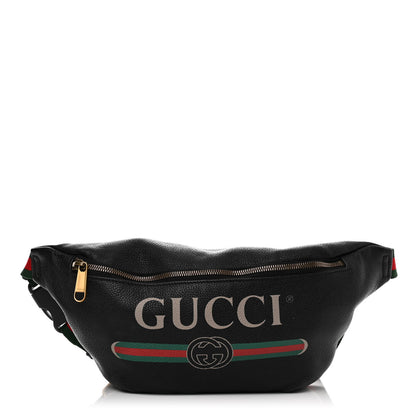 Gucci Grained Calfskin Small Logo Belt Bag Black 1 of 10