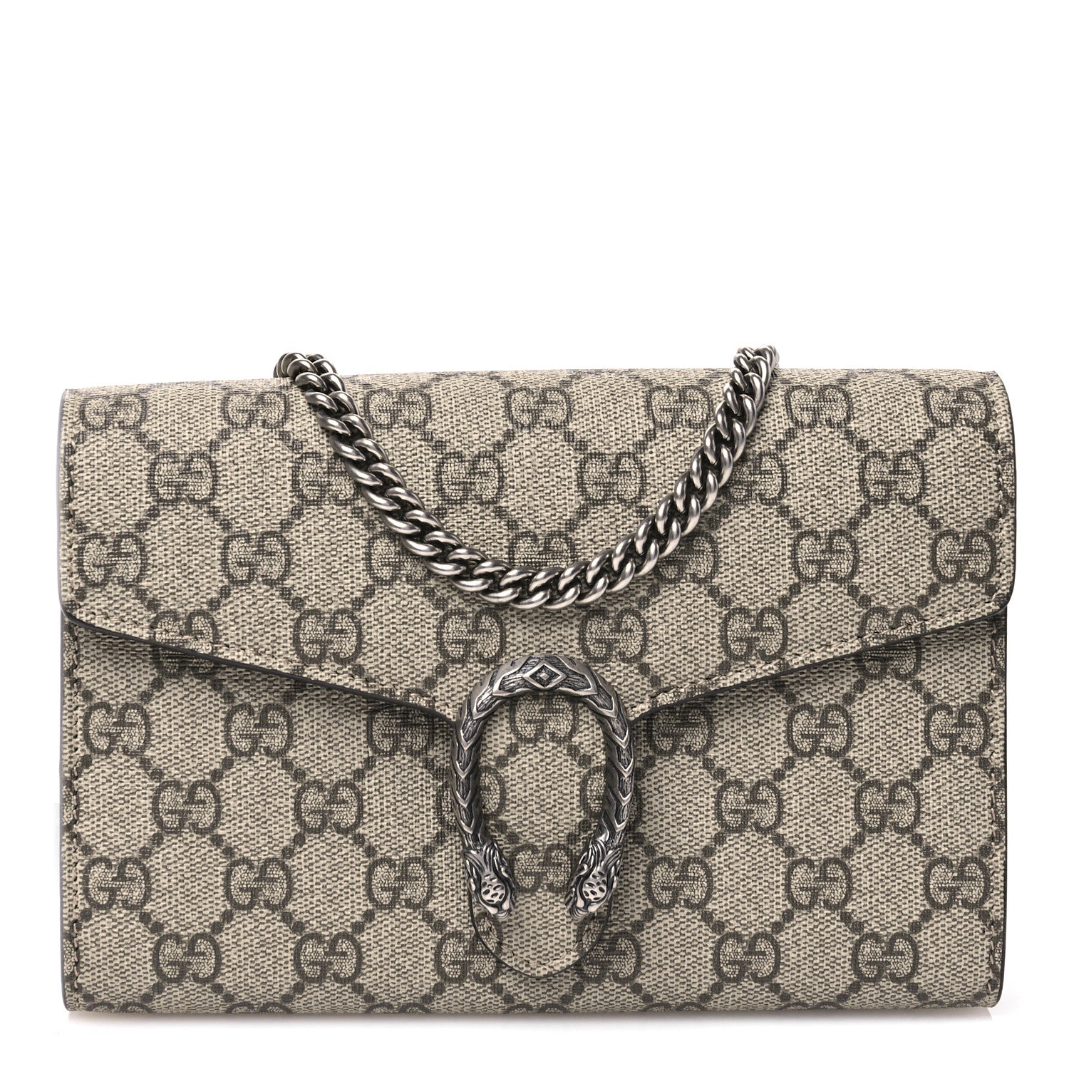 Gucci GG Supreme Monogram Mini Dionysus Chain Wallet Beige Taupe 1 of 10