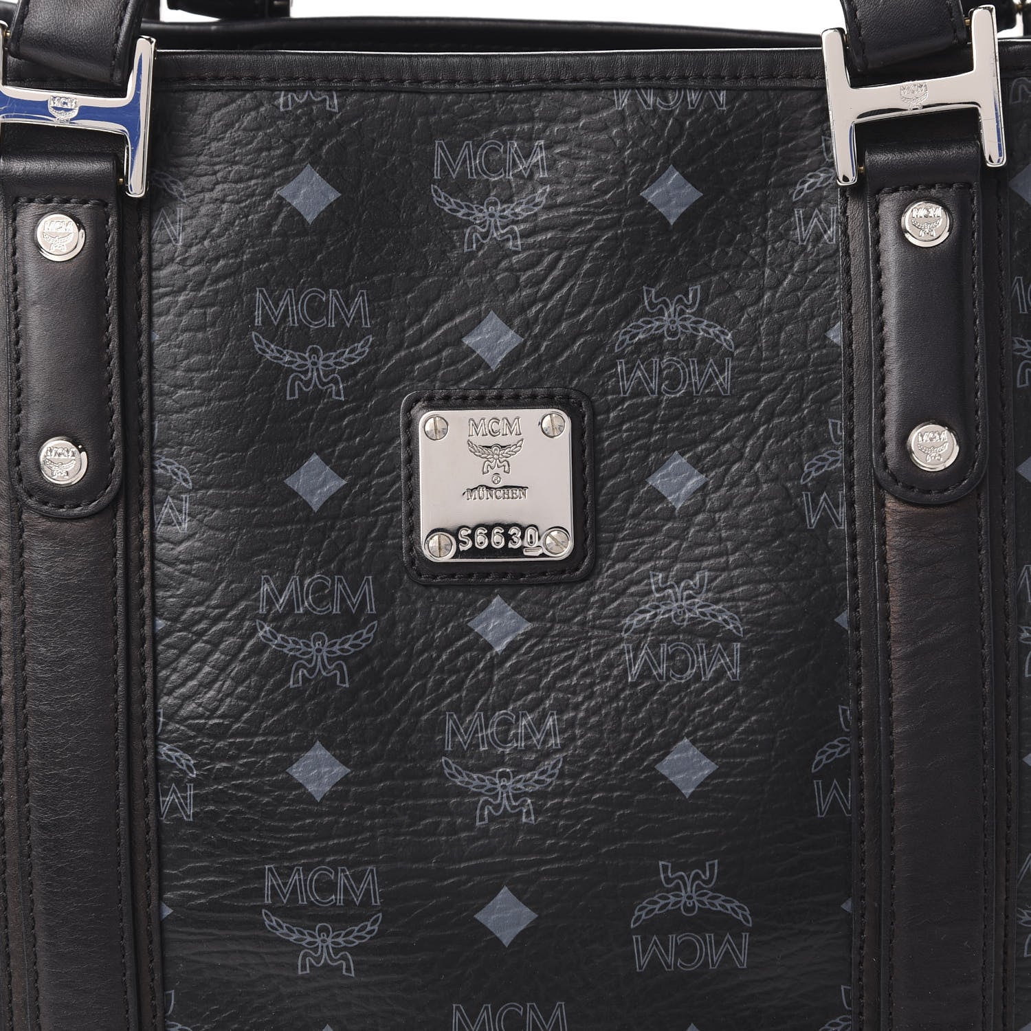 MCM Visetos Shopping Tote Black 9 of 9