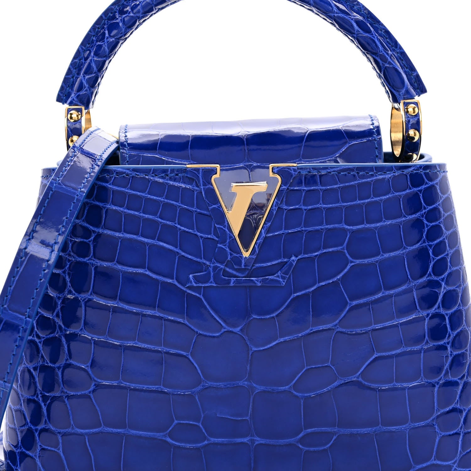 Louis Vuitton Alligator Mini Capucines Bleu Santorin 1285542