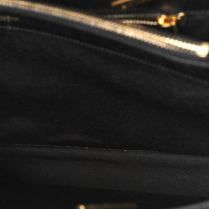 Saint Laurent Grain De Poudre Matelasse Chevron Monogram Shopping Bag Black 11 of 12