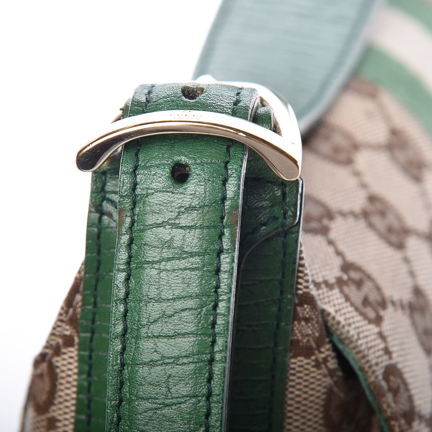 Monogram Horsebit Web Flap Bag Green