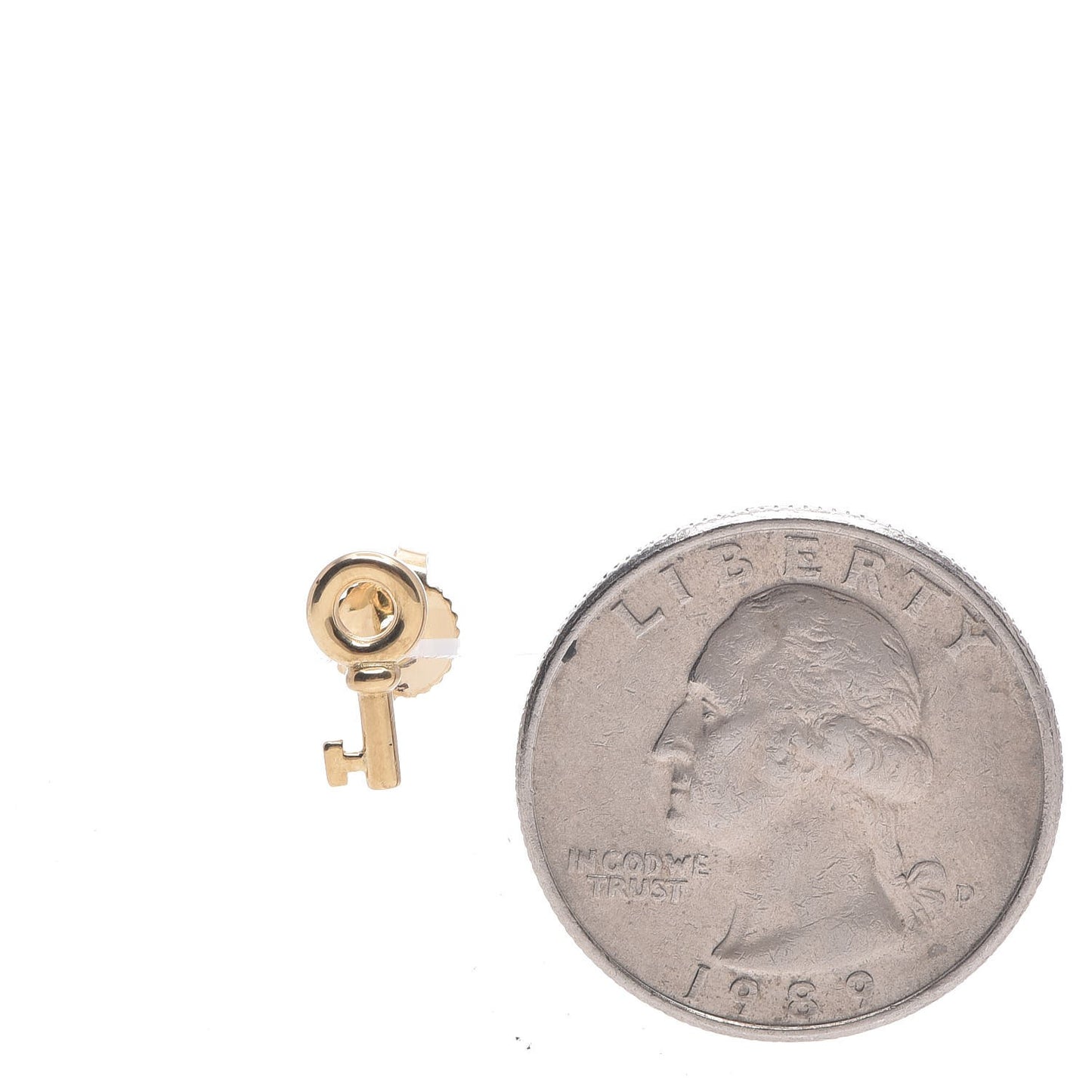 18K Yellow Gold Mini Key Earrings