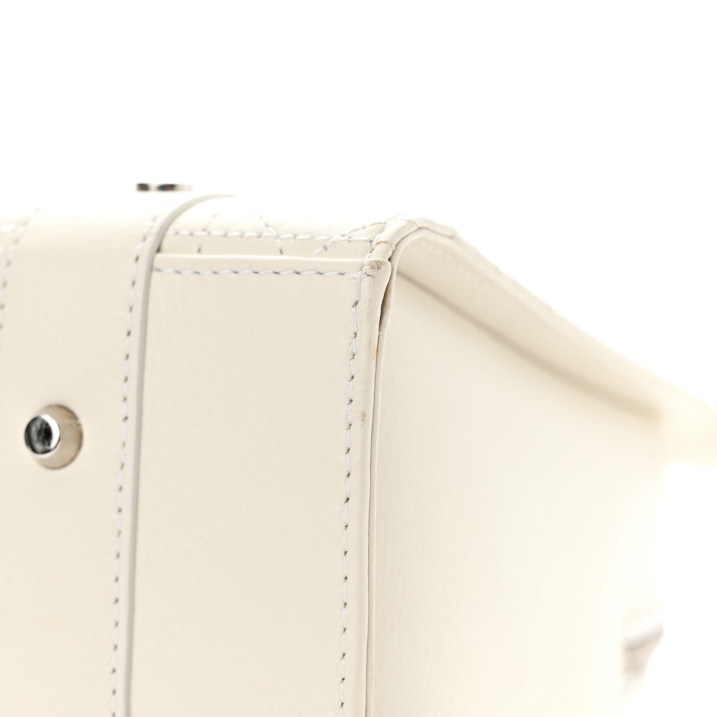 Lambskin Cannage Soft Lady Dior East West White