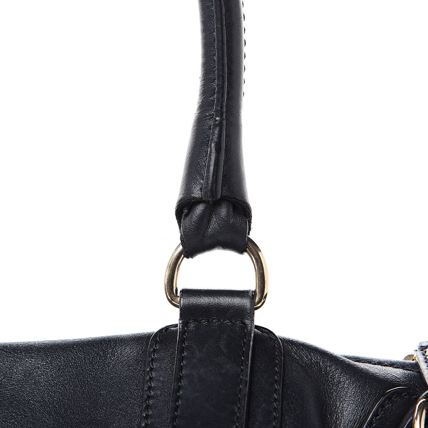 Calfskin Whipstitch Large Pandora Black