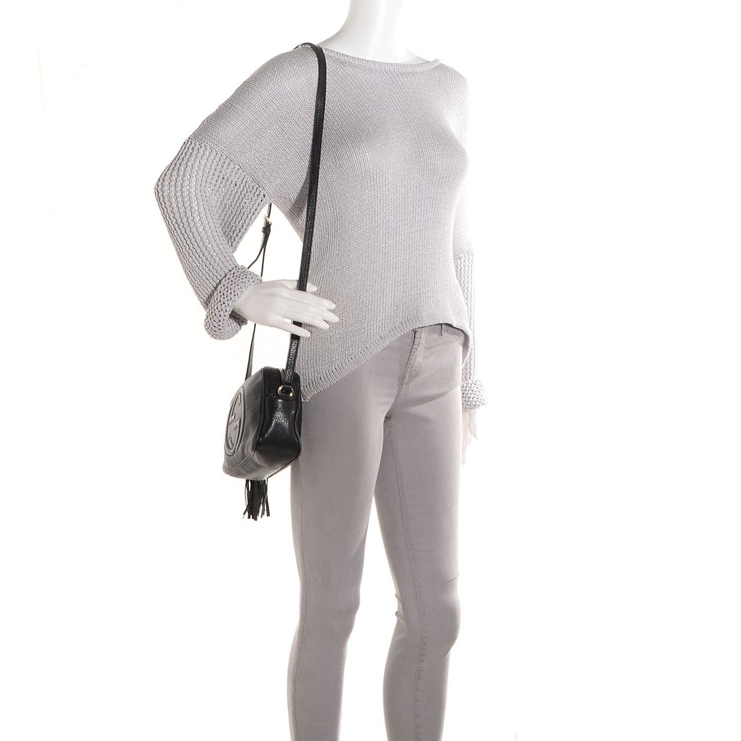 Pebbled Calfskin Small Soho Disco Bag Black