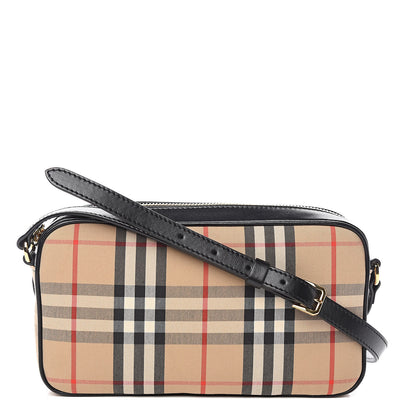 Burberry Vintage Check Calfskin Small Camera Bag Archive Beige 1 of 8