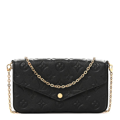 Louis Vuitton Empreinte Pochette Felicie Chain Wallet Black 1 of 12