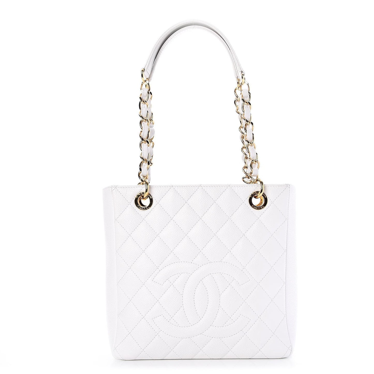 Caviar Petit Shopping Tote PST White