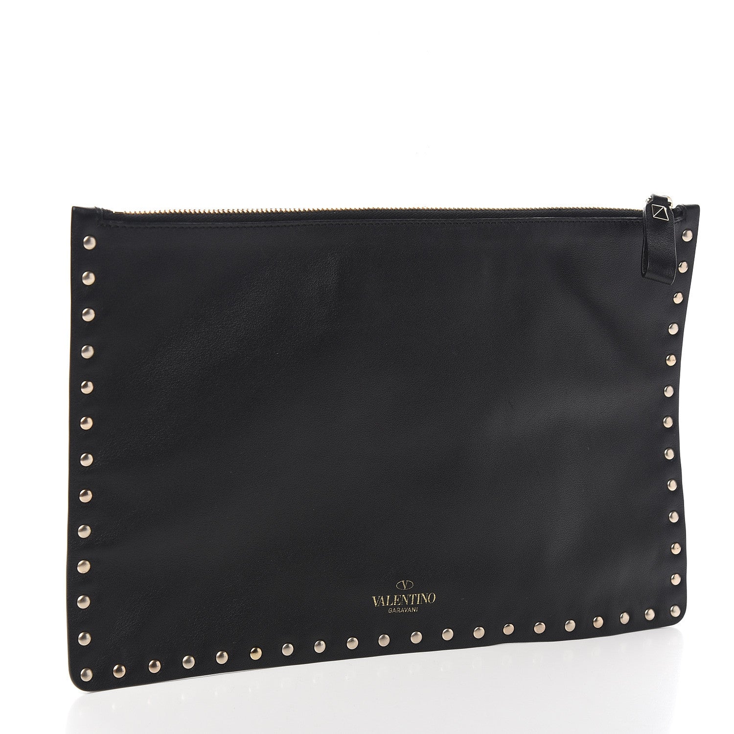 Valentino Garavani Vitello Large Rockstud Zip Pouch Black 2 of 5