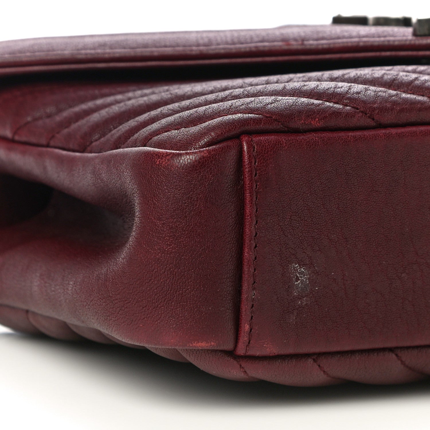 Saint Laurent Sheepskin Matelasse Chevron Medium College Bag Rouge Legion 10 of 15