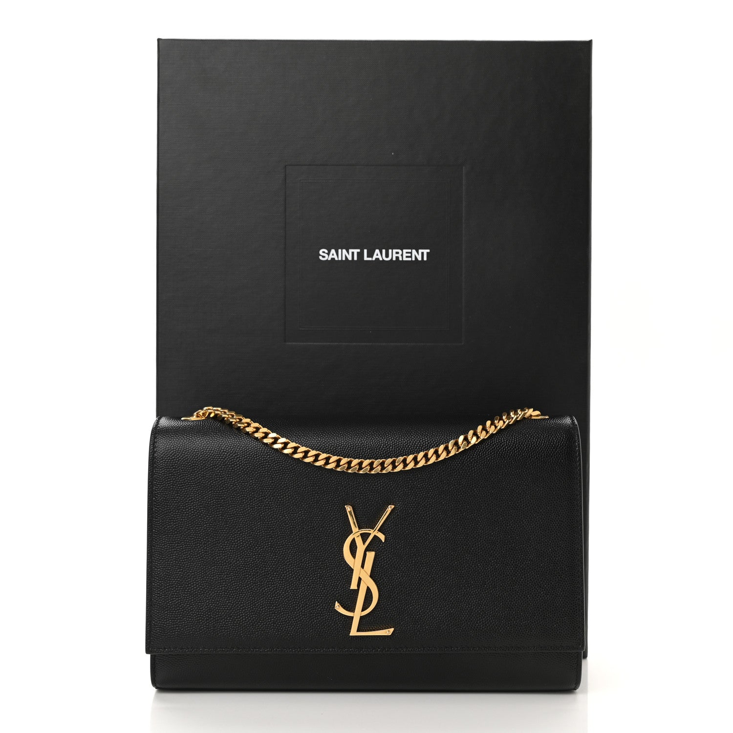 Saint Laurent Grain De Poudre Medium Classic Monogram Kate Satchel Black 10 of 10
