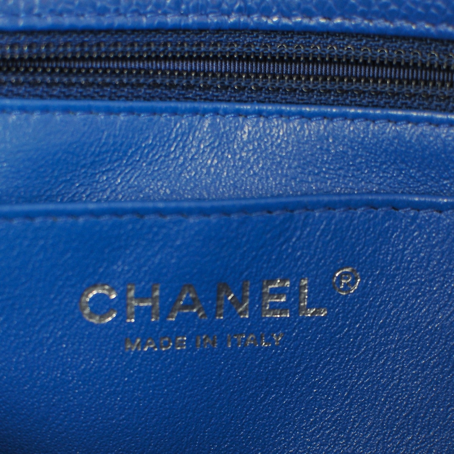 Chanel Caviar Quilted Mini Rectangular Flap Blue 6 of 7