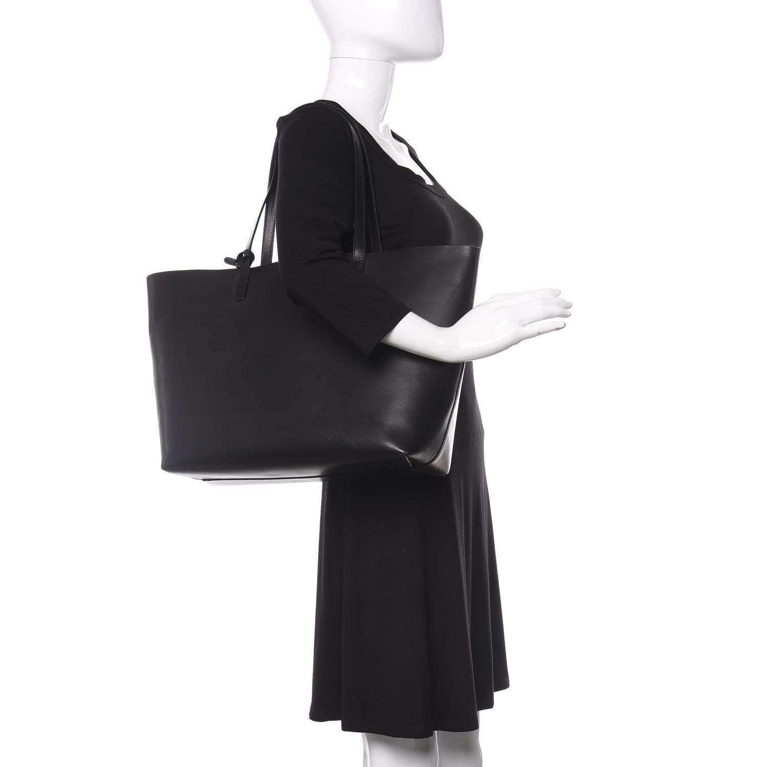 Mansur Gavriel Calfskin Large Shopping Tote Black Flamma 2 of 13