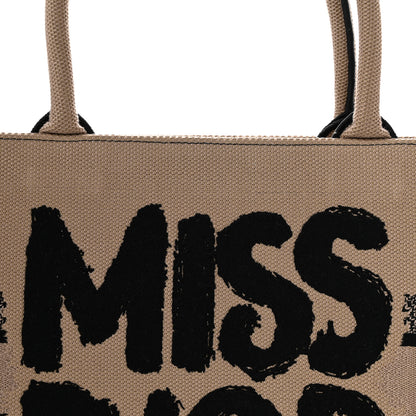 Christian Dior Canvas Embroidered Medium Miss Dior Graffiti Book Tote Beige Multicolor 8 of 10