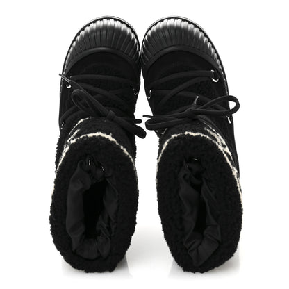 Louis Vuitton Suede Shearling Polar Flat Half Boots 37 Black 2 of 9